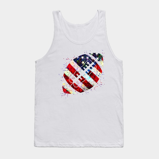 American Football Ball Watercolor Silhouette Tank Top by LotusGifts